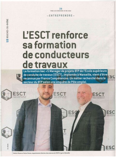 L’ESCT RENFORCE SA FORMATION DE CONDUCTEURS DE TRAVAUX | ESCT